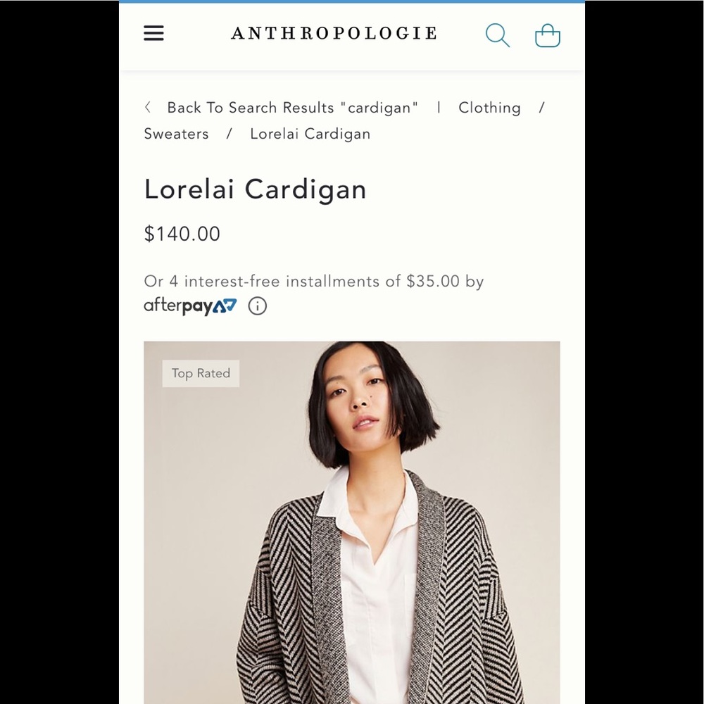 Anthropologie Lorelei‎ cardigan.  new. 140 retail
